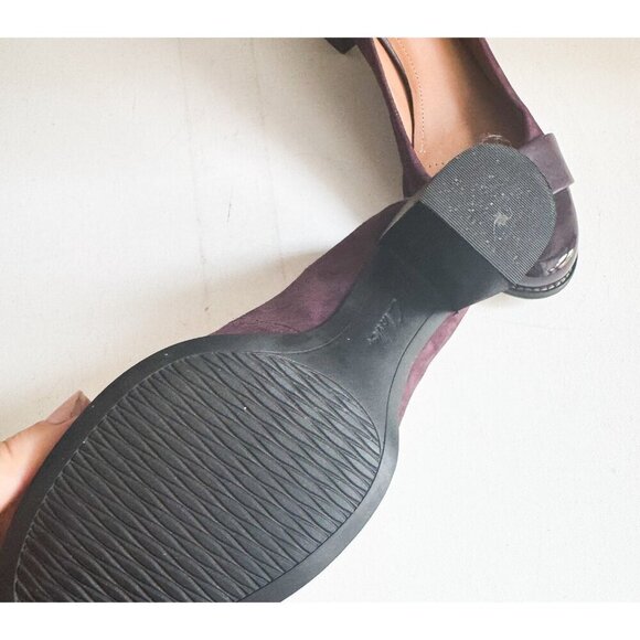 Clarks Artisan Burgundy Purple Stacked Heel Heels 9.5 - Picture 9 of 11